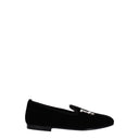 Black Velvet Slip-On Loafers
