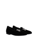 Black Velvet Slip-On Loafers