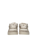 Beige Fabric Low Top Sneakers