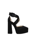 Black Satin Platform Sandals