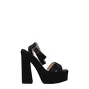 Black Satin Platform Sandals