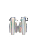 Gray Leather Platform Sandals