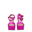 Pink Satin Platform Sandals