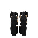 Black Satin Platform Sandals