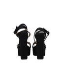 Black Satin Platform Sandals