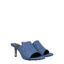 Blue Fabric Platform Sandals
