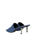 Blue Fabric Platform Sandals