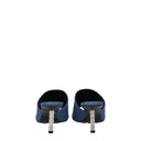 Blue Fabric Platform Sandals