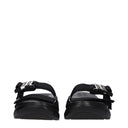 Black Fabric Slippers