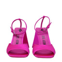 Pink Satin Stiletto Heel Sandals