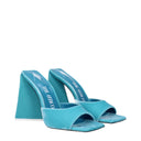 Light Blue Velvet Platform Sandals