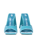 Light Blue Velvet Platform Sandals