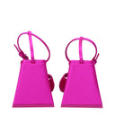 Pink Satin Stiletto Heel Sandals