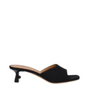 Black Linen Flat Sandals