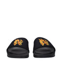 Black Fabric Slippers