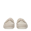 Gray Leather Slip-On Loafers