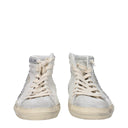 White Leather High Top Sneakers