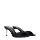Black Satin Stiletto Heel Sandals