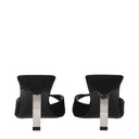 Black Satin Stiletto Heel Sandals