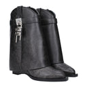 Black Leather Ankle Boots