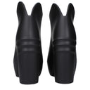 Black Cotton Wedge Sandals