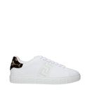 White Leather Low Top Sneakers