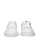 White Leather Low Top Sneakers