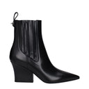 Black Leather Ankle Boots