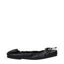 Black Leather Ballet Flats