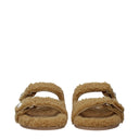 Brown Fabric Slippers