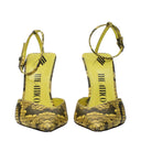 Yellow Leather High Heel Pumps
