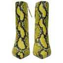 Yellow Leather Ankle Boots