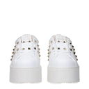 White Leather Platform Sneakers