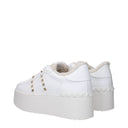 White Leather Platform Sneakers
