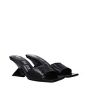 Black Leather Flat Sandals