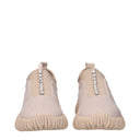 Beige Fabric Sneakers