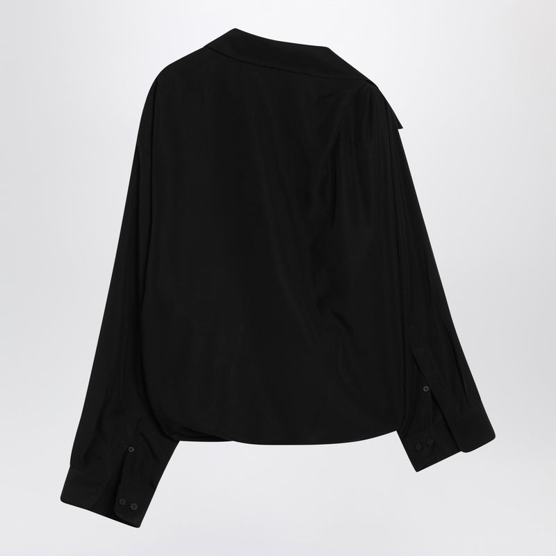 Balenciaga One-shoulder black shirt in poplin