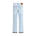 Light Blue Cotton Straight-Leg Jeans