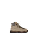 Beige Calf Leather Bos Taurus Lace-Up Boots