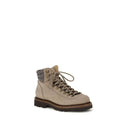 Beige Calf Leather Bos Taurus Lace-Up Boots