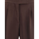 Brown Viscose Casual Pants