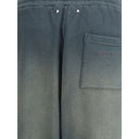 Blue Cotton Casual Pants