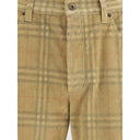 Brown Cotton Casual Pants