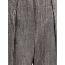 Brown Polyester Casual Pants