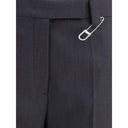 Gray Fleece Wool Dress Pants