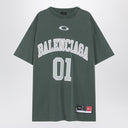 Balenciaga Dark green/light grey oversized basketball T-shirt