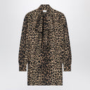 Saint Laurent Leopard-print silk mini dress
