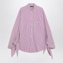 Balenciaga White/plum striped cotton shirt