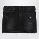 Balenciaga Washed black City mini denim skirt