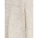 Cream Cotton Casual Pants